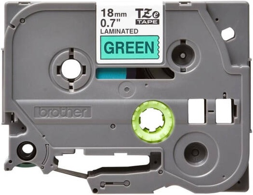 [TZe-741] Brother TZe-741 18 mm (W) x 8 m (L) Labelling Tape Cassette Laminated Brother Genuine Supplies, Black on Green | TZe-741