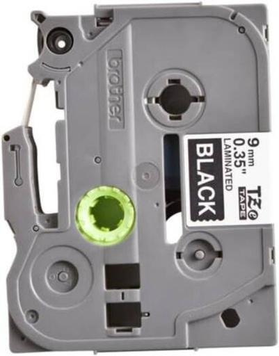 [TZE-325] Brother TZE-325 Tape Cassette, White on Black Label Tape, 9mm Width, 8M Length, Laminated | TZE-325