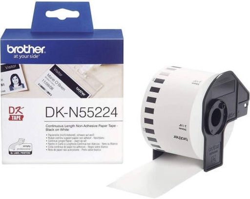 [DK-N55224] Brother DK-N55224 Label Roll, Continuous Length Paper, Non-Adhesive Paper Tape, 54mm Wide and 30.5m Long | DK-N55224