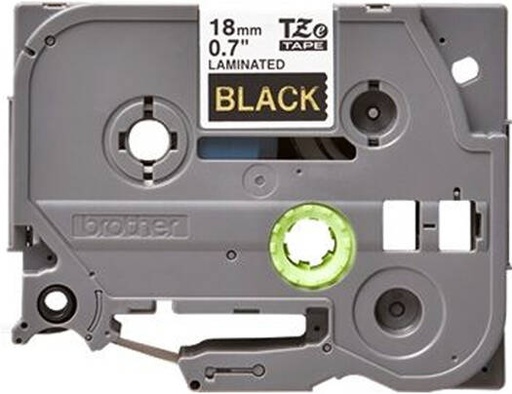 [TZe-344] Brother TZe-344 Gold on Black Laminated Tape, 18mm Wide, 8m Long, High Quality Genuine Brother Laminate Cassette | TZe-344