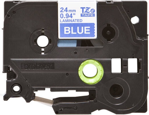 [TZe-555] Brother TZe-555 24mm White on Blue Laminated Tape, 24 mm (W) x 8 m (L), Laminated, Brother Genuine Supplies | TZe-555