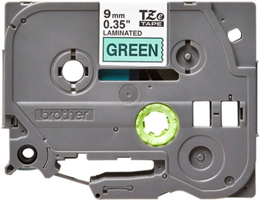 [TZe-721] Brother TZe-721 9mm Black on Green Laminated Tape, 9mm Wide, 8m Long, High Quality Genuine Laminate Cassette | TZe-721