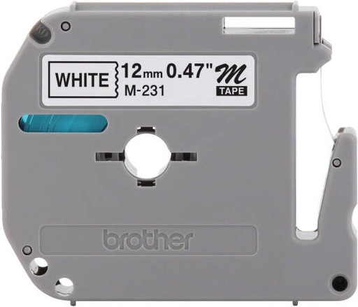 [MK231] Brother MK231 Black on White MK Tape, Thermal Tape, 12mm Width, 8m Length, Durable Label, White | MK231