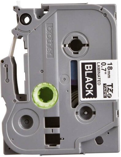 [TZE-345] Brother TZE-345 Tape Cassette, 18mm Width, 8M Length, White on Black Tape, Laminated | TZE-345