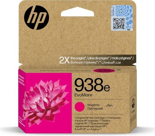 [hp-938e-evomore-magenta-original-ink-cartridge-4s6y0pe-works-with-hp-officejet-pro-9720-9730-9120-9120b-9110b-9130-9130b] HP 938e EvoMore Magenta Original Ink Cartridge 4S6Y0PE Works With HP Officejet Pro 9720, 9730, 9120, 9120b, 9110b, 9130, 9130b