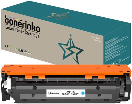 [CF211A] Tonerinko Toner Cartridge, Compatible with HP 131A, CF210A, CF211A, CF212A, CF213A, HP LaserJet Pro 200 Color M251nw, M251n, M276nw, M276n Printers (Cyan CF211A, CRG-131/331/731) | CF211A