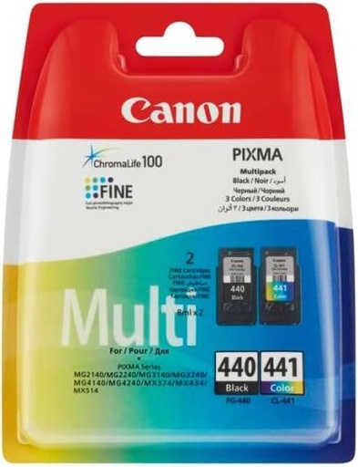 [canon-pg-440-black-ink-cartridge-cl-441-colour-ink-cartridge-multi-value-saving-pack-pack-of-3pcs] Canon PG 440 Black Ink Cartridge &CL 441 Colour Ink Cartridge Multi-Value Saving pack-Pack of 3pcs