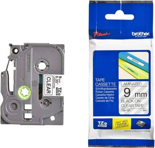 [brother-p-touch-tze-121-label-tape-9mm-x-8m-black] Brother P-Touch TZe 121 Label Tape 9mm x 8m Black