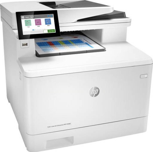 [3QA55A] HP M480F Color LaserJet Enterprise Multifunction Printer, Up To 29ppm Print Speed, Auto Duplex, 4.3'' Color Touch, 50 Sheet ADF, 250 Sheets Input Tray, Print / Copy / Scan / Fax, White | 3QA55A