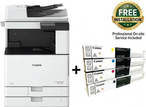 [C3326i] Canon imageRUNNER C3326i Multifunction Laser Printer, 7" TFT LCD WVGA Color Touch Panel, 26 ppm Print Speed, Up to 1200 x 1200 DPI Resolution, Free Installation, White | C3326i