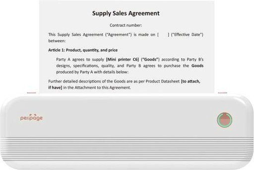 [P40] Peripage Domary Portable Printer P40 A4, Bluetooth Thermal Printer, Inkless Mobile Printer Compatible with iOS Android, Support 2''/3''/4''/A4/8.5'', White | P40