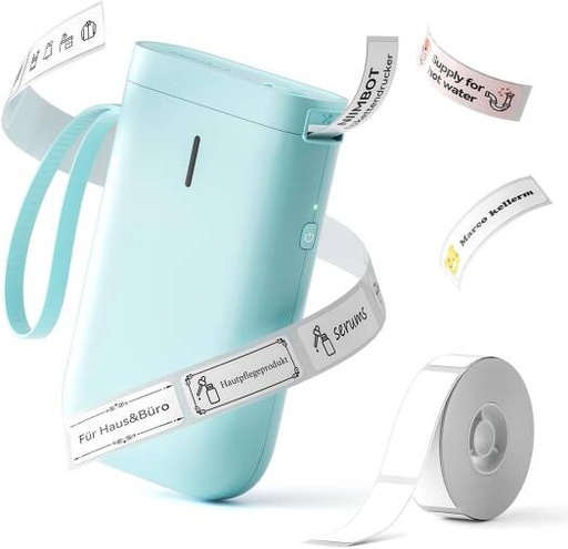 [D11] NIIMBOT D11 Label Maker Machine with Tape, Portable Bluetooth Thermal Label Printer Wireless Connection Rechargeable Labeler, Blue | D11