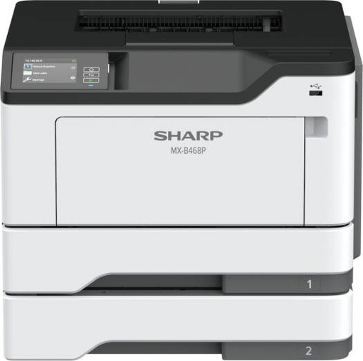 [MX-B468P] SHARP MX-B468P Monochrome Printer, 2.8" (Diagonal) Color LCD Panel Display, 1200x1200 DPI Resolution, 46 PPM Print Speed, A4 Print, 2000 Sheets Max Paper Sheet, Gray | MX-B468P