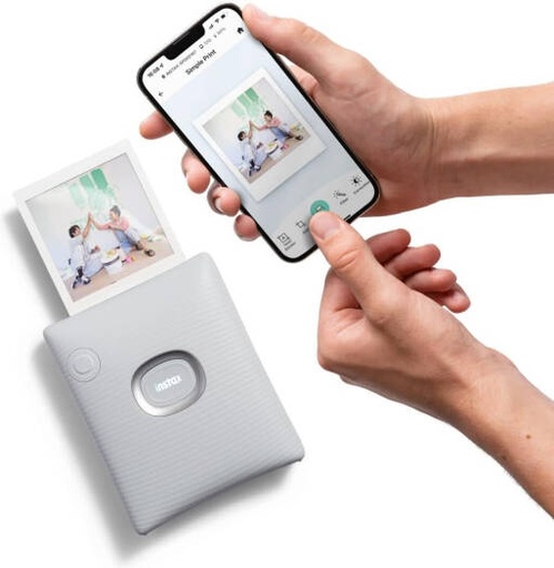 [600024643] Fujifilm Photo Printer Instax Square Link Smartphone, ISO 800 Film With Vibrant Colour, 12 Original Filters, Produce Instant Square Photos, Ash White | 600024643