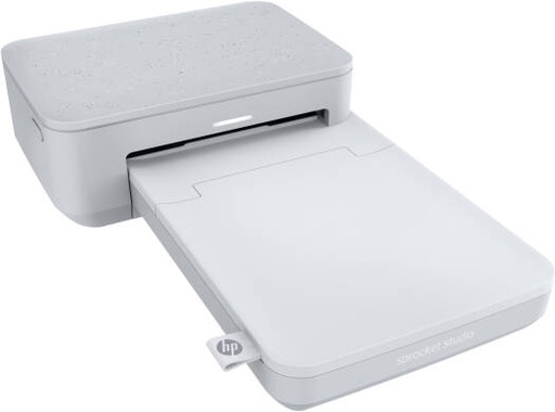 [3MP72A] HP Sprocket Studio Photo Printer, 300 DPI, Dye-Sublimation Print Technology, Bluetooth 5.0, 20-Sheet Input Tray, Dye-Based Ribbon Compatible Ink, White | 3MP72A