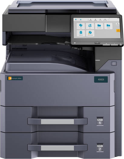 [3263i-DT] Triumph Adler 3263i Multi-Function Laser Printer, Fax, Scan, Print, Copy, 9" Color Touch Screen, 32 ppm Print Speed, 1200 x 1200 DPI Resolution, USB 3.0 Interface, Double Tray, Black | 3263i-DT