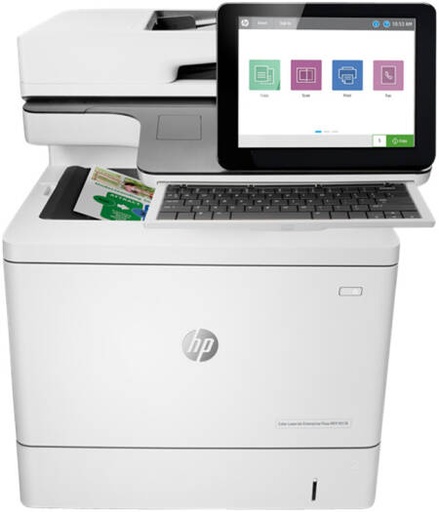 [7ZU87A] HP Color LaserJet Enterprise Flow MFP M578c Laser Printer, Print, Copy, Scan, Fax, Print Speed Up to 38 ppm (Black) & 38 ppm (Color), HP ImageREt 3600 Quality, 8" Color Touch Screen, White | 7ZU87A