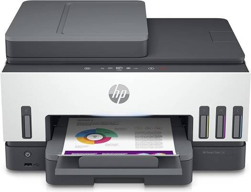 [4WF66A] HP Smart Tank 790 All In One Printer, Auto Duplex Printing, W/ ADF & Magic Touch Panel, 23ppm Print Speed, USB / WiFi / Bluetooth / LAN/Mobile Printing, 100 Sheets Output Capacity, White-Gray | 4WF66A