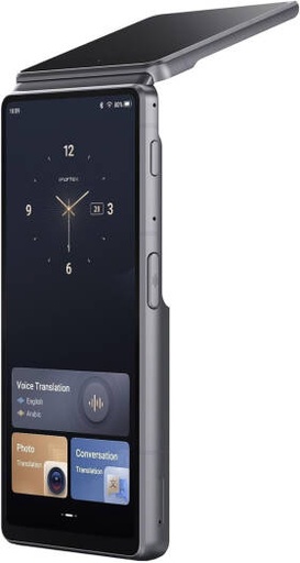 [DST] iFLYTEK Dual-Screen Translator 2.0, Multi-Language Real-Time Translation Device, 143 Languages Support, Automatic Language Detection, Offline Translation, Meeting Mode with 30 Participants, Gray | DST