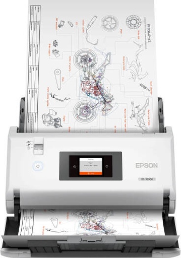 [B11B255401BB] Epson WorkForce DS-32000 Large-Format Document Scanner, 90 PPM / 180 IPM Scan Speed, 120 Sheets Paper Tray Capacity, Advanced Colour Dropout, Duplex, White | B11B255401BB