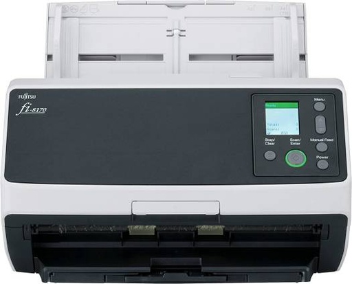 [PA03810-B051] RICOH FI-8170 Color Duplex Document Scanner, 70 ppm Simplex Scanning Speed, 600 DPI Resolution, 100 Sheets ADF Capacity, Network Enabled, Clear Image Capture, Black / White | PA03810-B051