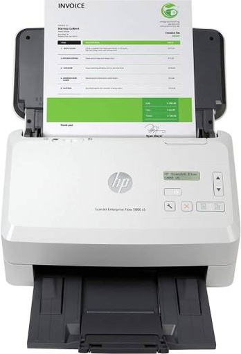 [6FW09A] HP ScanJet Enterprise Flow 5000 s5 Scanner, Scans Up To 65ppm / 130 IPM, One Pass Duplex Scanning, Includes 80 Page ADF, USB 3.0 Connectivity, Sheetfed Input Type, 600 DPI Resolution, White | 6FW09A