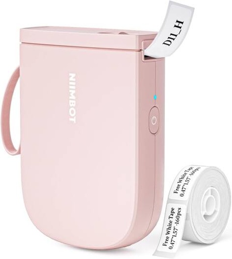 [D11-H-Pink] NIIMBOT Label Maker Bluetooth Mini Label Printer D11-H Version, Portable Label Maker with Tape Thermal Sticker Small Labeler, 300 DPI High Clearity Rechargeable, Pink | D11-H-Pink