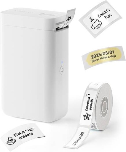 [D101] NIIMBOT D101 Label Makers with 1 Roll 0.47''x1.57'' Tape, Portable Smart Sticker Printer, Mobile Phone Editable, Adjustable Print Width 0.5 to 1 Inch, White | D101