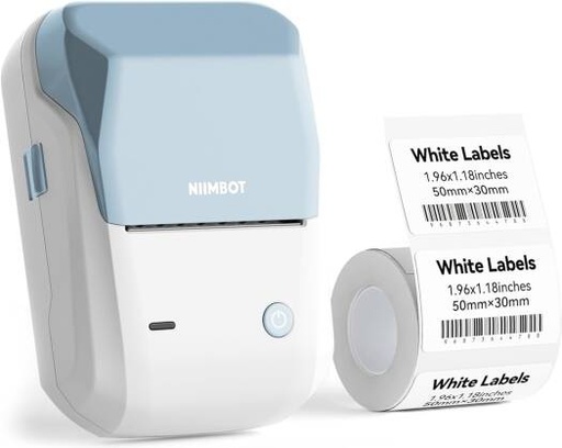[Label Maker B1] NIIMBOT B1 Label Maker Machine with Tape, 2 Inch Portable Sticker Printer for Home School & Small Business, Compatible with Phones & PC, Blue/White | Label Maker B1