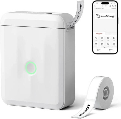 [D110] NIIMBOT D110 Mini Label Maker Machine, Portable Bluetooth Thermal Printer, Sticker Labeler with Multiple Templates, Printing Width up to 15mm, 203DPI Resolution, 1500mAh Battery, White | D110