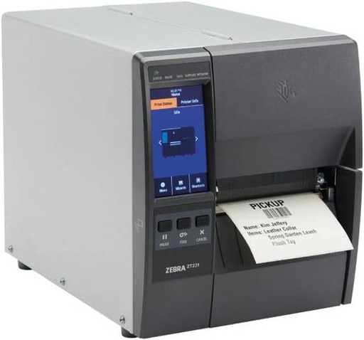 [ZT23143-T0E000FZ] Zebra ZT231 Barcode Label Printer, Thermal Transfer, 300 dpi/12 Dots Per mm Resolution, Up to 8 ips Print Speed, USB, Serial, Ethernet, BTLE, USB Host, Gray | ZT23143-T0E000FZ