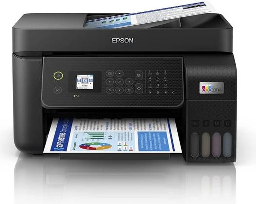[C11CJ65409] Epson EcoTank L5290 A4 Wi-Fi AIO Ink Tank Printer with ADF, Print, Scan, Copy, Fax, 5760 x 1440 dpi, 33ppm Printing Speed, LCD Screen, 100-Page Fax Storage Memory, Smart Panel, Black | C11CJ65409