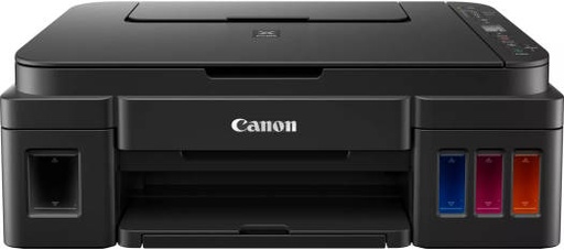 [G3410] Canon PIXMA G3410 Megatank Inkjet Printer, 1.2" LCD Display, Up to 8.8 / 5.0 IPM Print Speed, CIS Flatbed Photo & Document Scanner, 2 FINE Cartridges Print Technology, Black | G3410