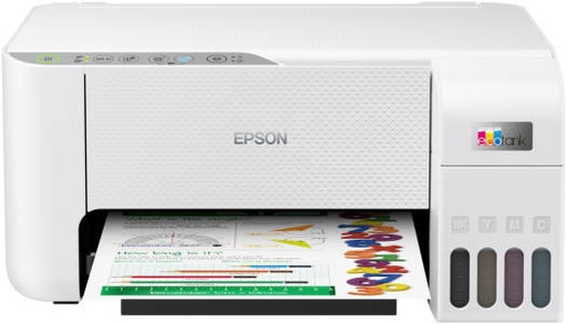 [C11CJ67421] Epson EcoTank L3256 A4 Wi-Fi AIO Ink Tank Printer, Borderless Printing Up to 4R, Spill Free Error Free Refilling, 5760x1440 dpi Res, 33.0ppm/15.0ppm Print Speed, White | C11CJ67421