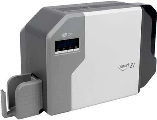 [SMART-81D] IDP SMART-81D Double-Sided Secure Retransfer ID Card Printer, Print-Ready in Sec, 300 DPI Over-the-Edge Printing, 200 Card Input, 100-Card Output Bin, Works with CR-80, Dust Filter, Gray | SMART-81D