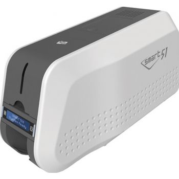 [IDP SMART-51S] SMART 51S Single Sided ID Card Printer, Fast Printing, 17 Seconds Per Card (YMCKO), 300, 600 & 1200dpi with Edge-to-Edge Printing, 100 cards, 1 Color Ribbon | IDP SMART-51S