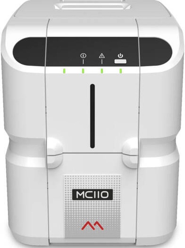[MC110] Matica MC110 Dual-Sided ID Card Printer, 300 DPI Resolution, Dye Sublimation/Thermal Transfer, 100-Card Input / 30-Card Output, CR-80 Card Size, USB Connectivity, White | MC110