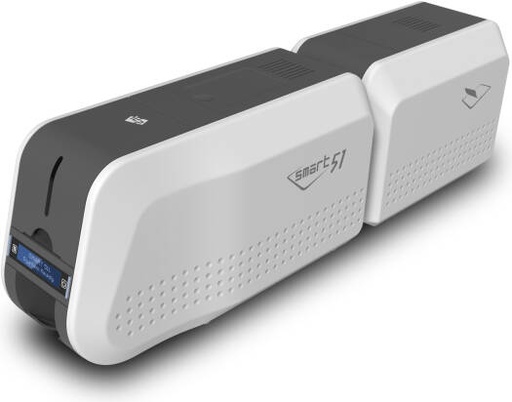 [Smart-51L] Smart-51L Dual-Sided Thermal ID Card Printer & Laminator, Dual Sided Print More, Direct Dye-Sublimation Print Type, Up to 1200 DPI Resolution, Automatic Feeding, White | Smart-51L