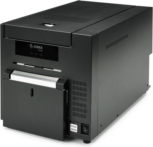 [ZC10L-00Q00US00] Zebra ZC10L ID Card Printer, Up to 8.4 Second Print Speed, 300 dpi Print Resolution, Single Sided Capabilities, 400 Card Capacity Feeder, 100 Card Capacity Output Hopper, Black | ZC10L-00Q00US00