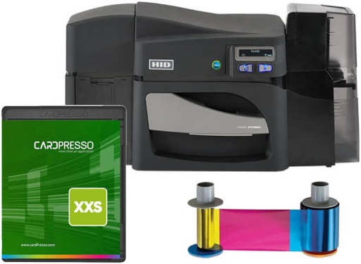 [hid-fargo-dtc4500e-dual-sided-id-card-printer-dual-sided-card-lamination-cardpresso-xxs-id-card-software-hid-fargo-id-card-printer-ribbon-ymcko-colour] HID Fargo DTC4500e Dual-Sided ID Card Printer, Dual-Sided Card Lamination, Cardpresso XXS ID Card Software, Hid Fargo ID Card Printer Ribbon, YMCKO Colour |