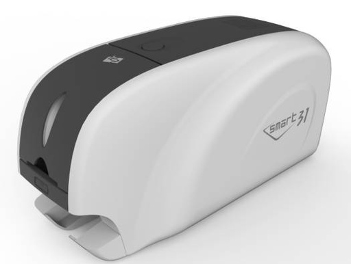 [651528 / 651460] SMART 31D Dual Sided ID Card Printer, Fast printing - 23 seconds per card, Compact design, Bundle (100 cards, 1 Color ribbon 250 prints, and Smart Designer Software) | 651528 / 651460