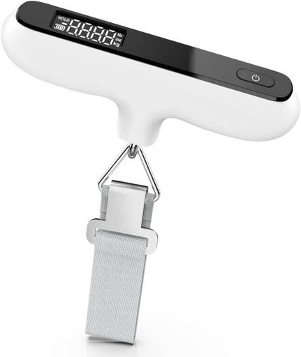 [DLScale] ULTREAN Digital Luggage Scale, 50kg/110lb Weight Capacity, Backlit LCD Display, 3 Units, Hold & Tare Function, Overload Indicator, Lightweight Compact Design, White | DLScale