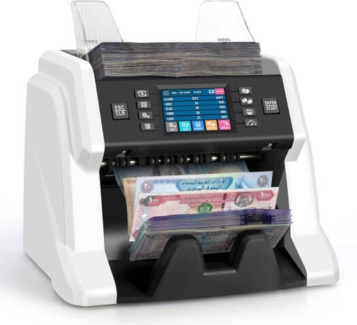 [BC-55] Ribao BC-55 Multi Currency Mixed Denomination Bill Counter, 3.5" TFT Touch Screen Display, 600pcs Hopper Capacity, 200pcs Stacker Capacity, UV, MG, MT, IR, Double CIS, USB, RS232 | BC-55