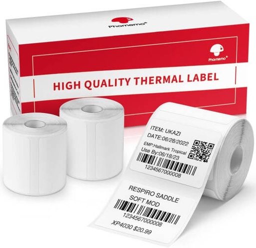 [phomemo-3-rolls-thermal-paper-compatible-for-m120-m110-m110s-m200-m220-1-57-x-1-18-40x30mm-multipurpose-barcode-fnsku-fba-labels-230labels-roll-black-on-white] Phomemo 3 Rolls Thermal Paper, Compatible for M120/M110/M110S/M200/M220, 1.57'' x 1.18''(40x30mm), Multipurpose Barcode/FNSKU/FBA Labels, 230Labels/Roll, Black on White