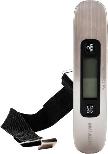 [GNDLUSCL50SL] Green Lion Digital Luggage Scale, 50kg Capacity, Tare Function, Digital Display, Auto Shut-Off, Overload Indicator, Stainless Steel, Portable & Travel-Friendly, Silver | GNDLUSCL50SL