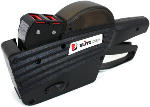[C20A] Blitz C20A Pricing Gun Two Line Labelling Machine, 10 Top Line & Bottom Line Printing Characters, ABS Material Body, 2 Lines with 20 Digits, High Flexibility, Quick Label Result, Black | C20A