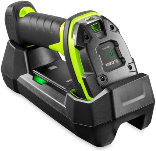 [DS3678-SR3U42A0SFW] Zebra DS3678-SR Handheld Barcode Scanner, USB Kit W/ Standard Cradle and Power Supply, Straight Shielded USB Cable, 1D/2D Imager, Black - Green | DS3678-SR3U42A0SFW