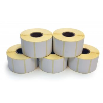 [MLBOTH26160NW05] Oscar Sticker Label 38x25 mm for Barcode Label Printer, Direct Thermal & Thermal Transfer, 1000 Labels per Roll, Detail Size 38.1 x 25.4 mm,1 Inch Core (5 Rolls) | MLBOTH26160NW05