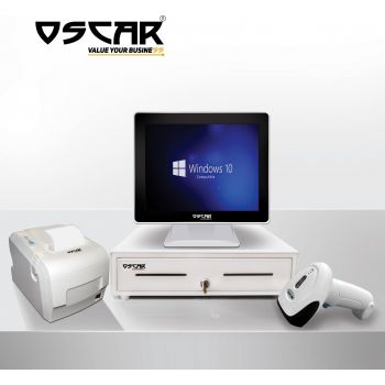 [MBUOSC60700NW] OSCAR Point of Sale Core i5 4th Gen 1.6 GHz/ 4GB RAM, 128 SSD, 15" Touchscreen POS Terminal + Thermal Receipt Printer 80mm - Shiny White | MBUOSC60700NW