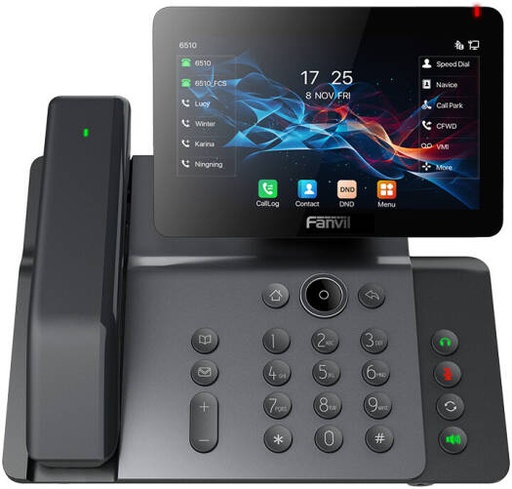 [V66-Pro] Fanvil V66 Pro Prime Business IP Phone with Wireless Bluetooth Handset, 7-Inch Adjustable Touchscreen, Wi-Fi 6, Bluetooth 5.4, PoE, HD Video Calling & 20 SIP Lines, Black | V66-Pro